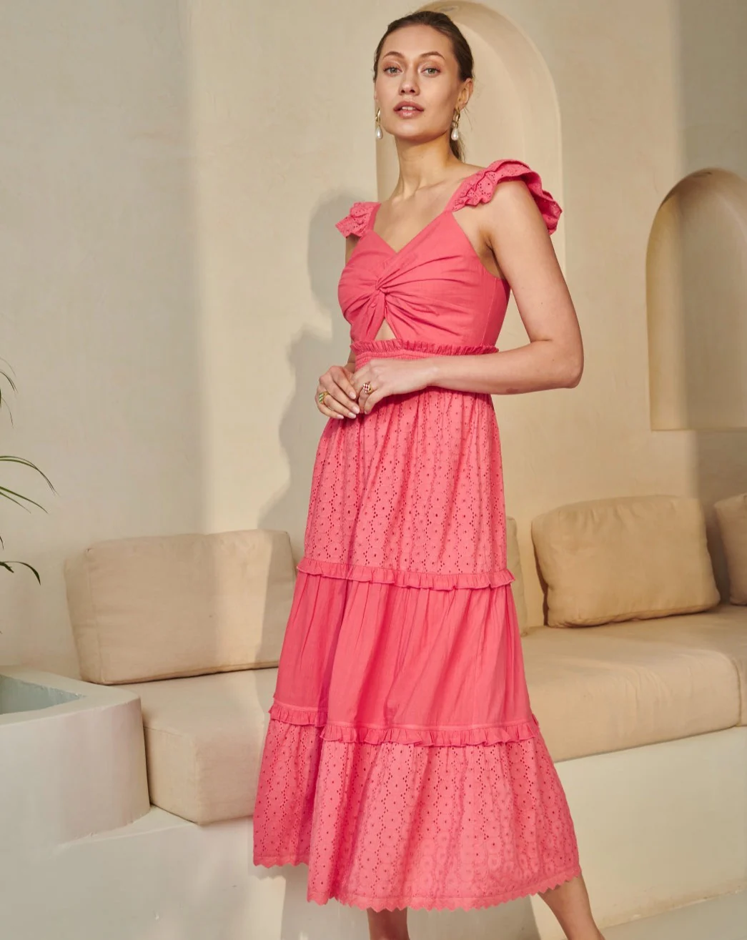 Elle Pink Maxi Dress - Image 10