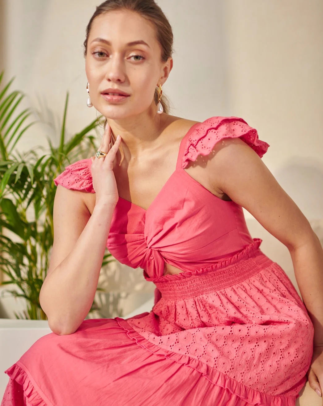 Elle Pink Maxi Dress - Image 12