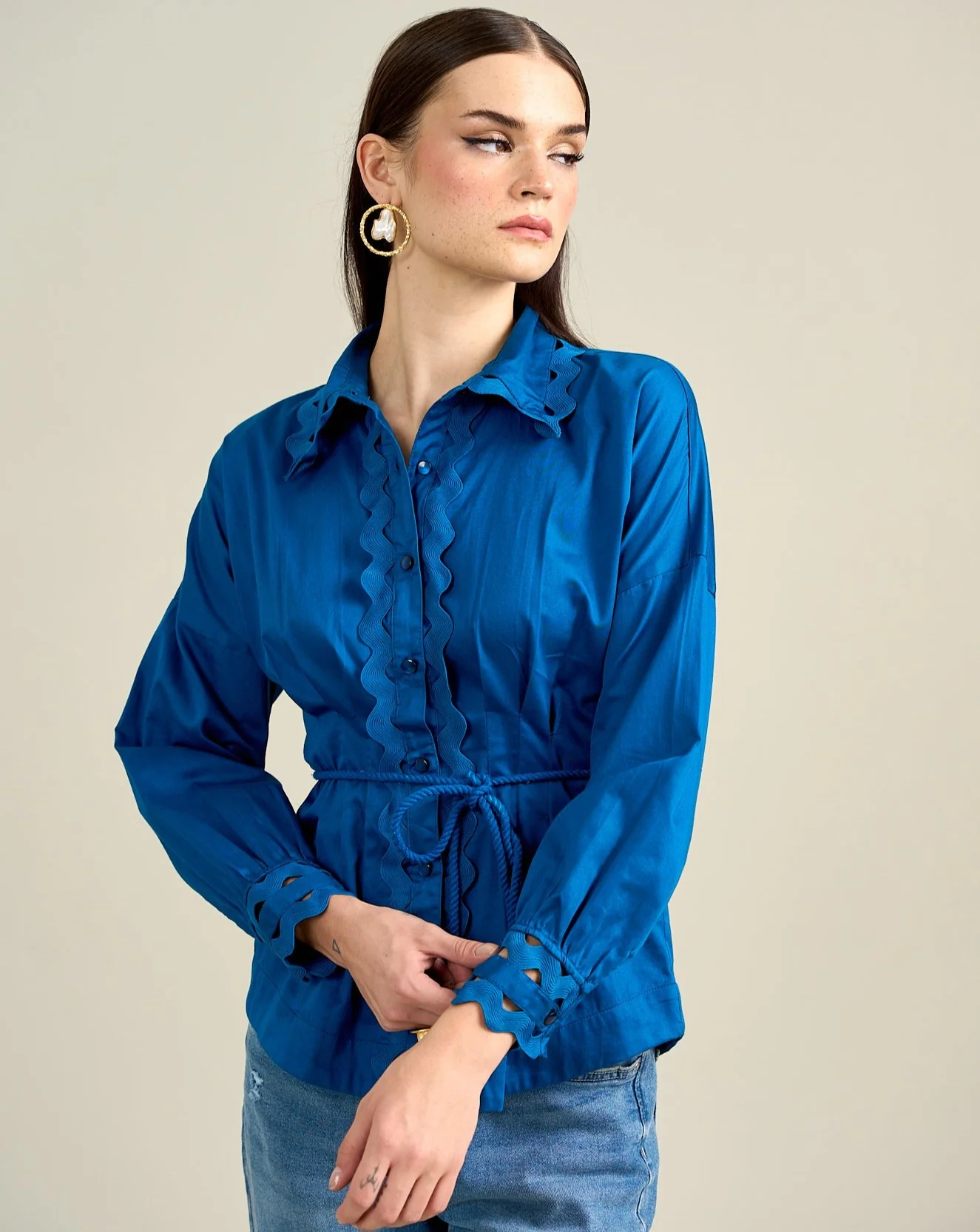 Cotton Satin Shirt - Image 19
