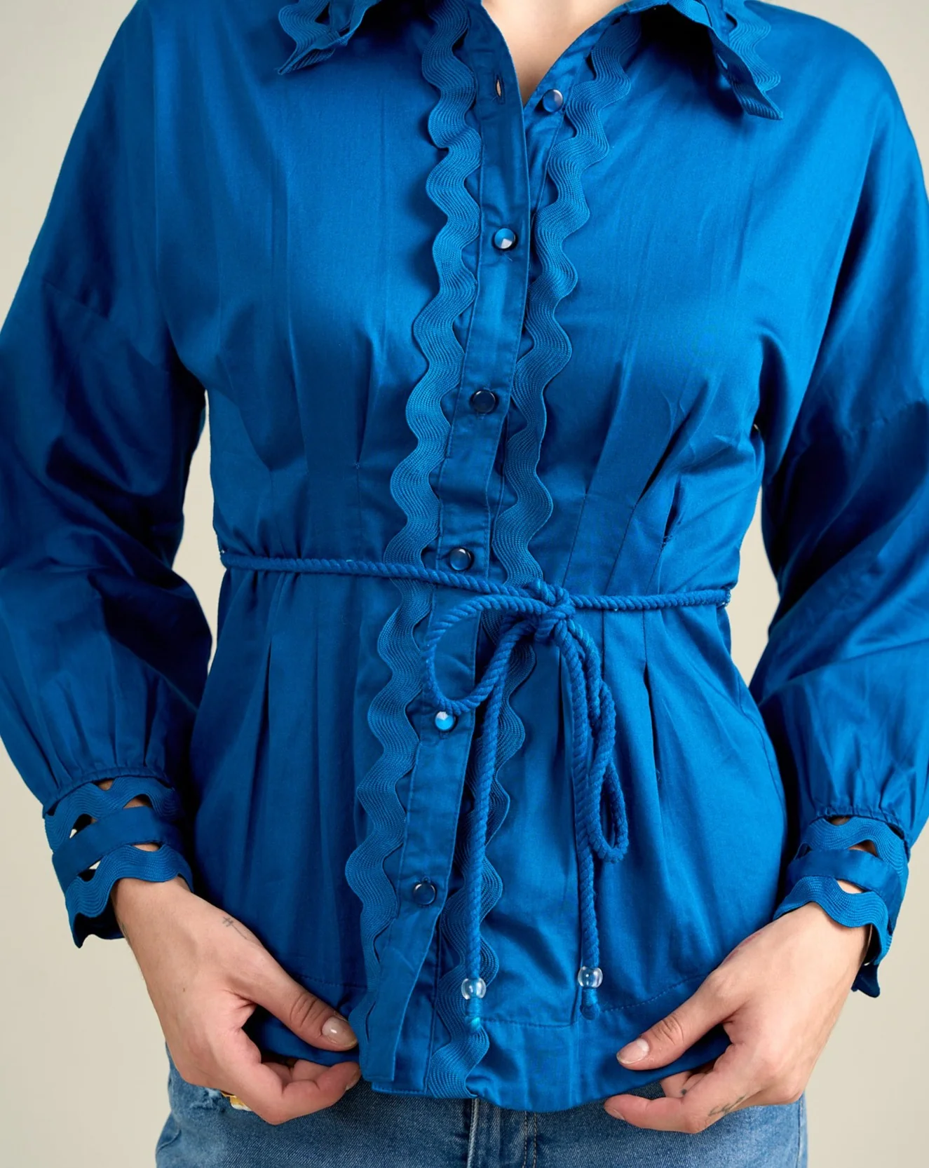 Cotton Satin Shirt - Image 20