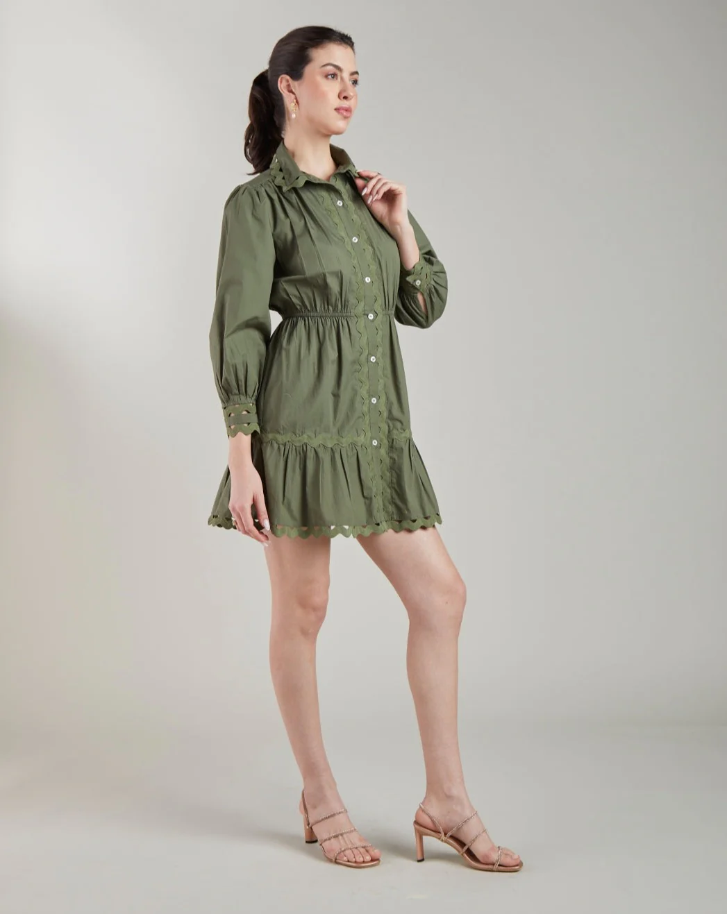 Khaki Wave Dress - Image 10