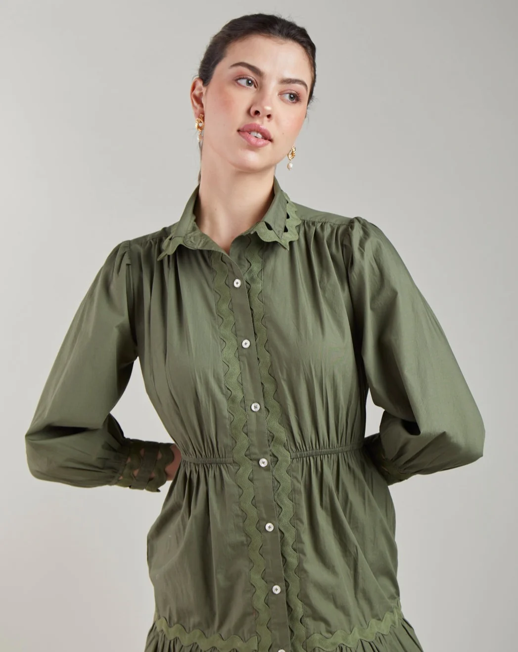 Khaki Wave Dress - Image 3
