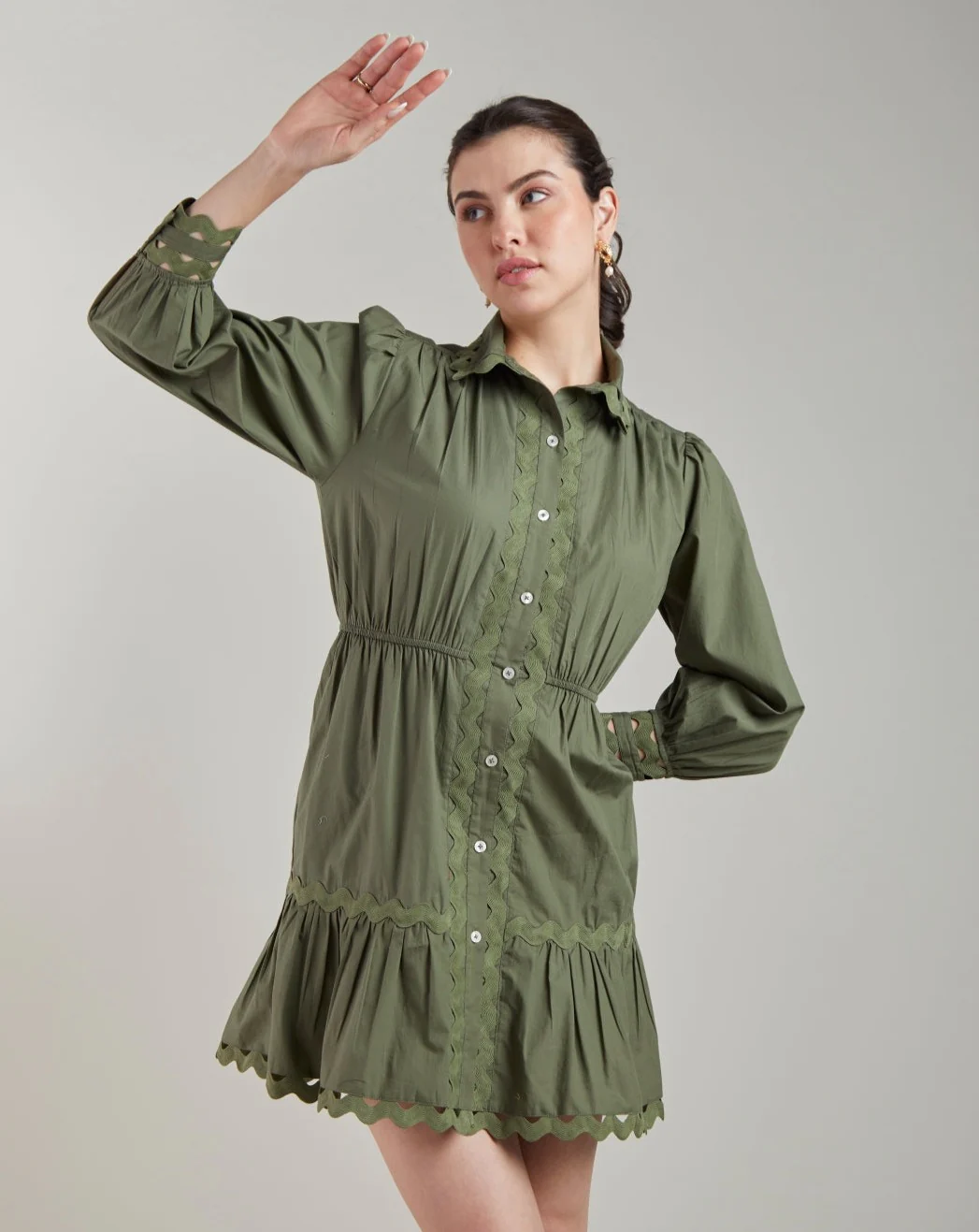 Khaki Wave Dress - Image 5