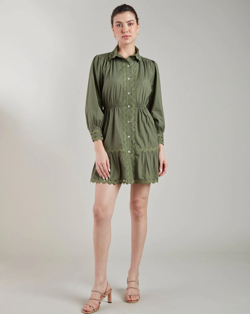 Khaki Wave Dress - Image 8