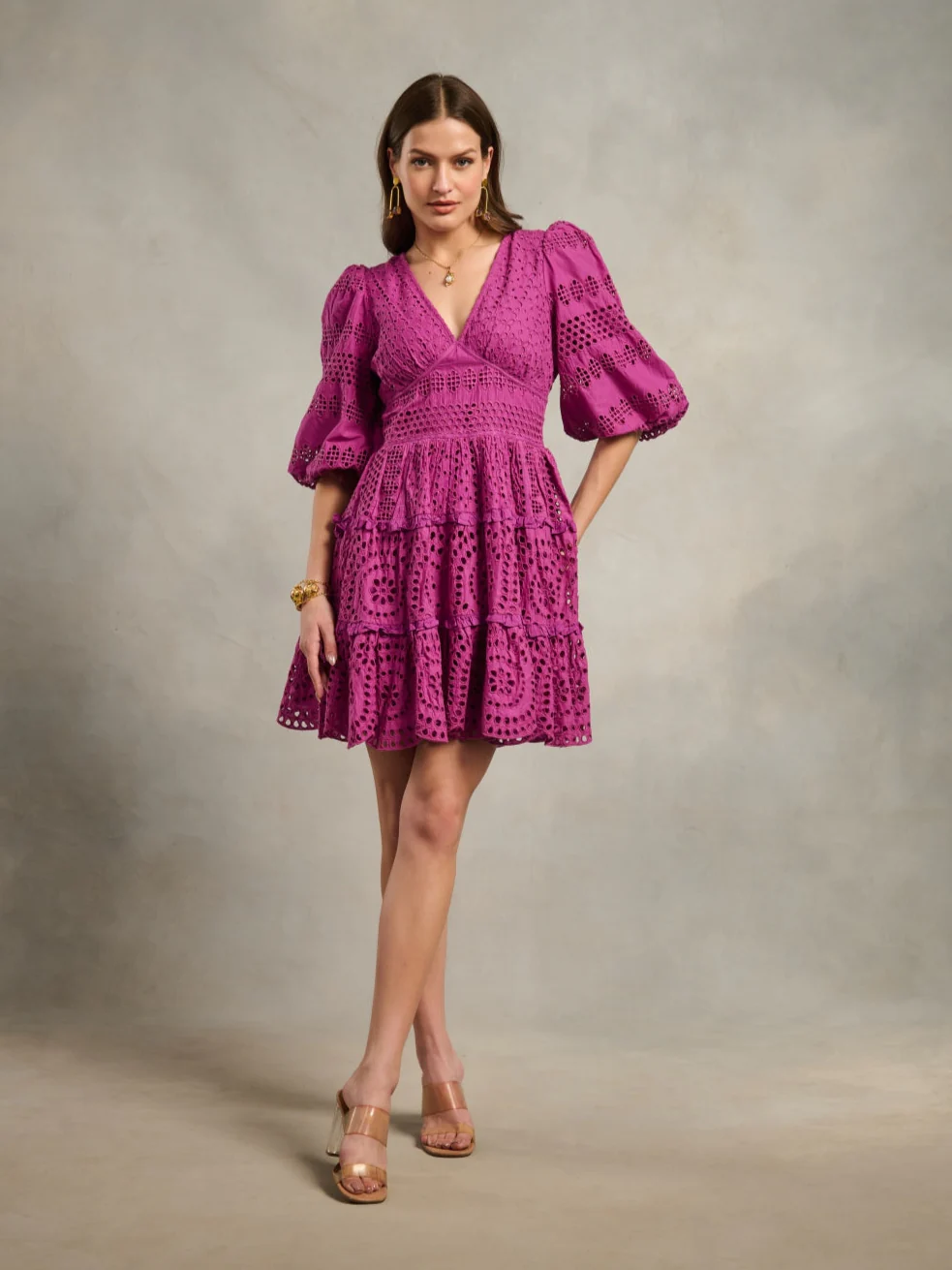 Serena Schiffli Dress - Image 4