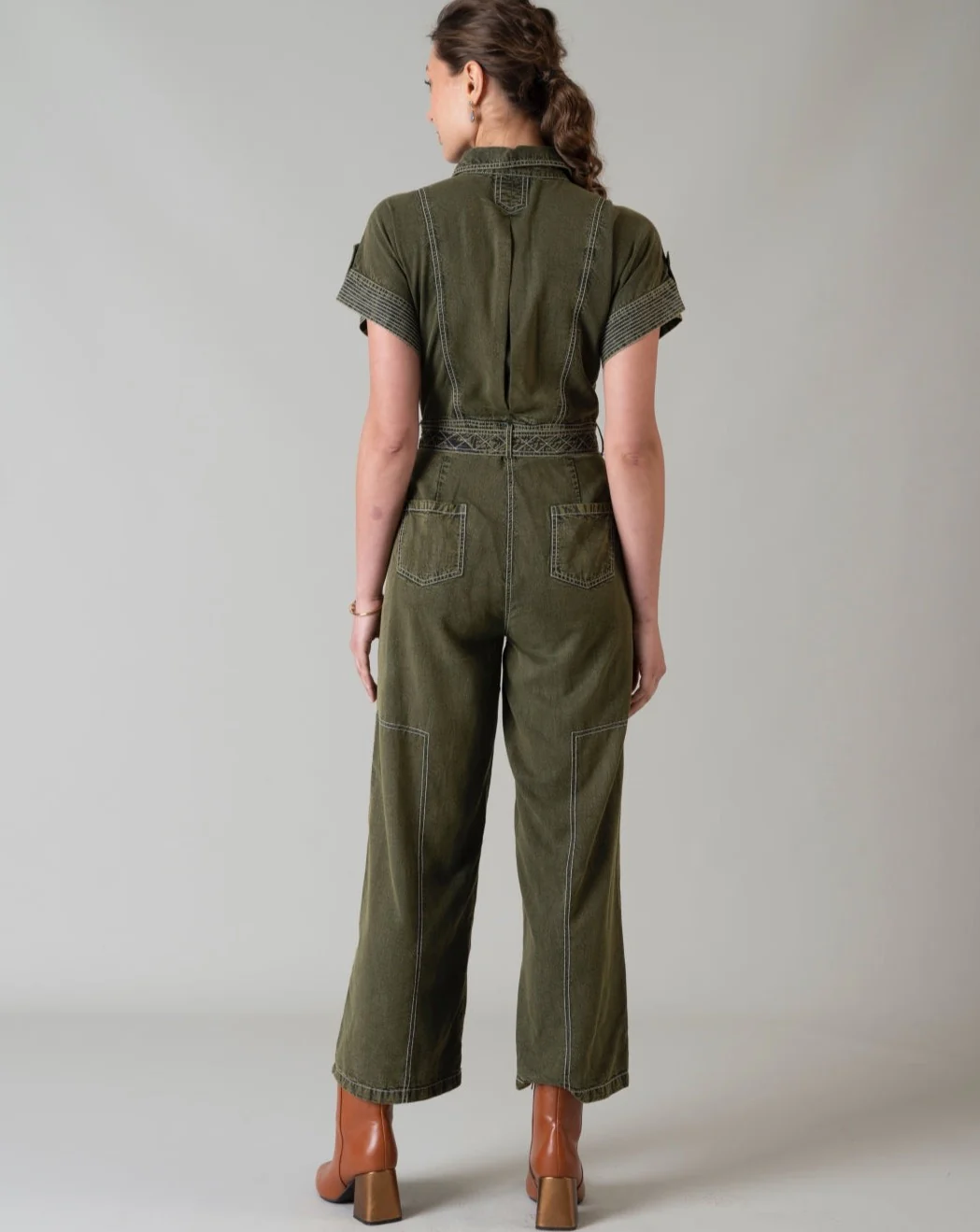 Adele Olive Jumpsuit - Image 7